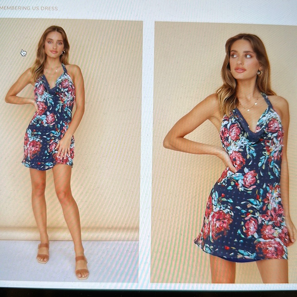 Floral Print Mini Dress, Size 6